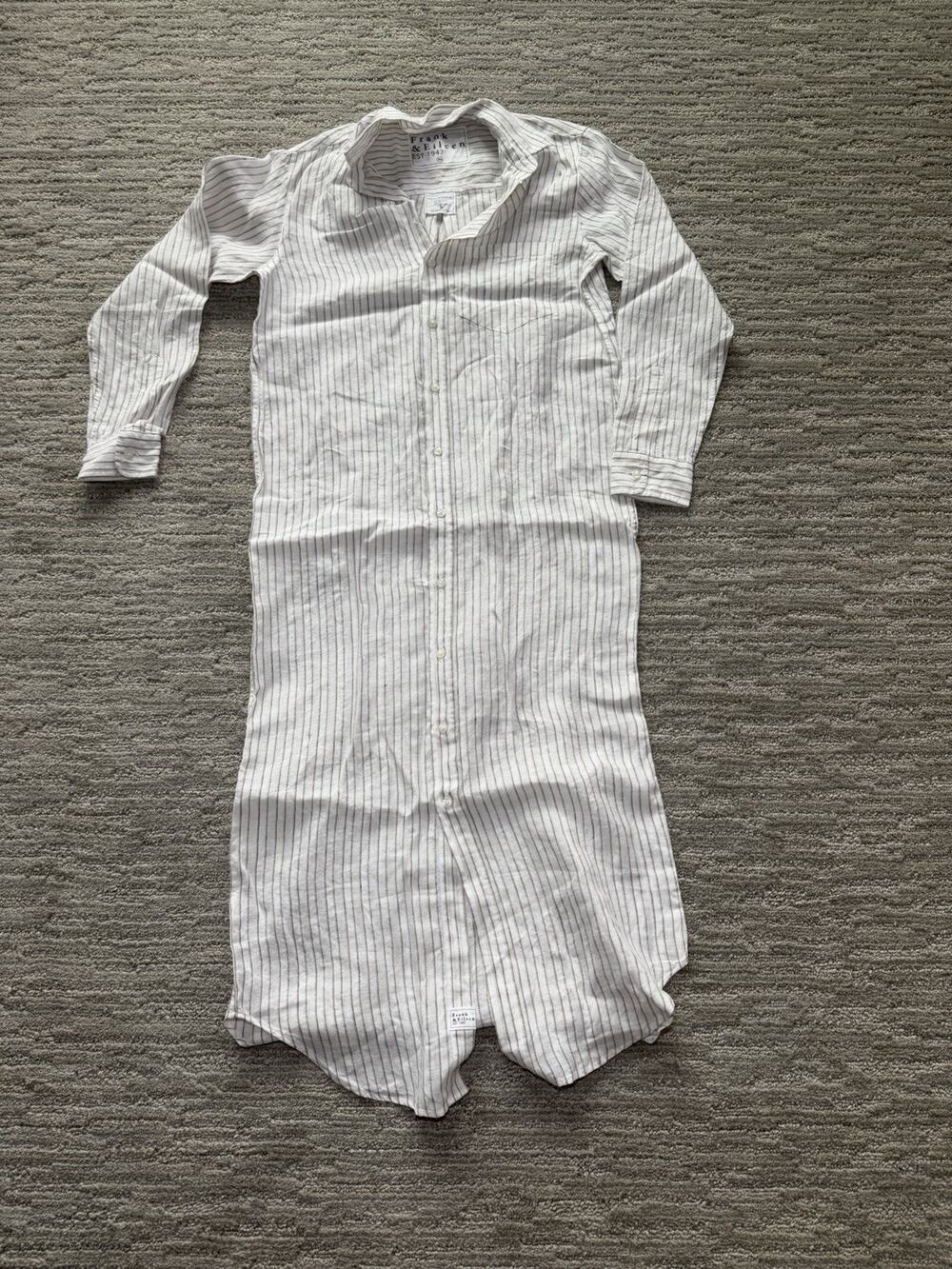 FRANK & EILEEN Button-Up Maxi Shirt Dress RORY 100% Linen Italy Size XXS